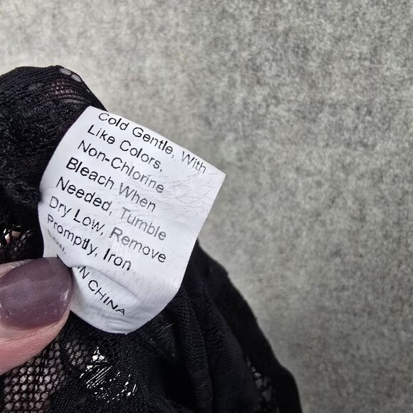 Black Lace Fringe Pants With Elastic Waist & Side Fringe Detailing - Picture 5 of 7